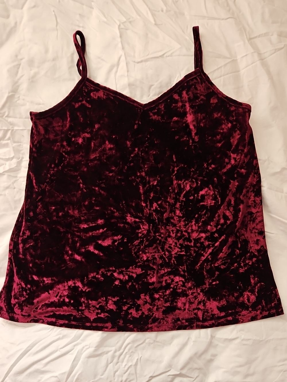 ✨️3 for $20 or 5 for $25✨️ Wine Burgundy Crushed Velvet Tanktop